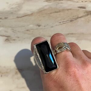 Vtg SILPADA “BLACK TIE” Genuine Black Onyx Sterling ring